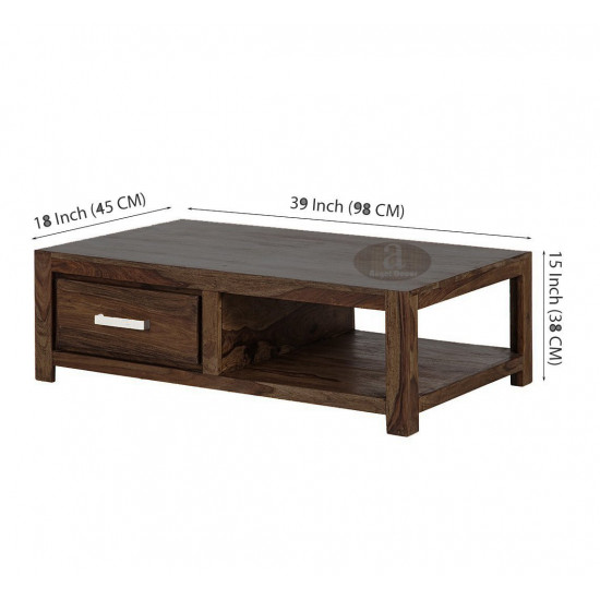 Wallman Storage Coffee table | TV unit | Solid Sheesham Wood | Walnut