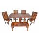 Stripped Design Six Seater Dining Set With Foldable Dining Table In Honey Finish