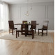 Stripped Design Six Seater Dining Set With Foldable Dining Table In Walnut Finish Stripped Design Six Seater Dining Set With Foldable Dining Table In Walnut Finish