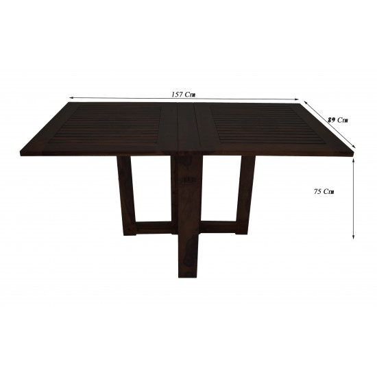 Sheesham Wood Folding Dining Table Stripped Top - Walnut