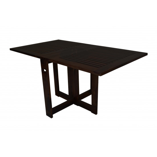 Sheesham Wood Folding Dining Table Stripped Top - Walnut