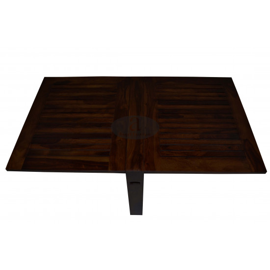 Sheesham Wood Folding Dining Table Stripped Top - Walnut