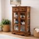 Sheesham Wood Kitchen Crockery Cabinet in Honey Finish