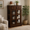 Sheesham Wood Kitchen Crockery Cabinet in Walnut Finish