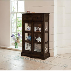 Sheesham Wood Kitchen Crockery Cabinet in Walnut Finish