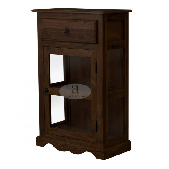 Portland Kitchen Crockery Cabinet in Walnut Finish 