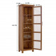 Sheesham Wood Baltimore Kitchen Cabinet Tall in Honey Finish | Bookcase With Glass Door 