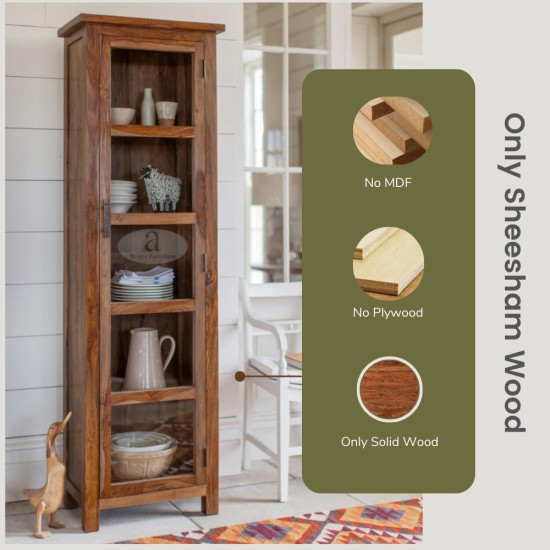 Baltimore Kitchen Cabinet Tall in Honey Finish