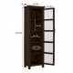 Sheesham Wood Baltimore Kitchen Cabinet Tall in Walnut Finish | Bookcase With Glass Door 