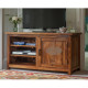 Columbus Wide Screen Tv unit with cabinet in honey finish