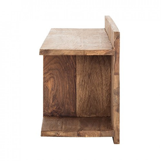 Sheesham Wood Open Storage Wall Shelf (Honey)