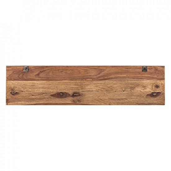 Sheesham Wood Open Storage Wall Shelf (Honey)