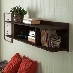 Sheesham Wood Open Storage Wall Shelf (Walnut)