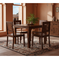 Sheesham Wood 4 Seater Dining Set  (Honey Finish)