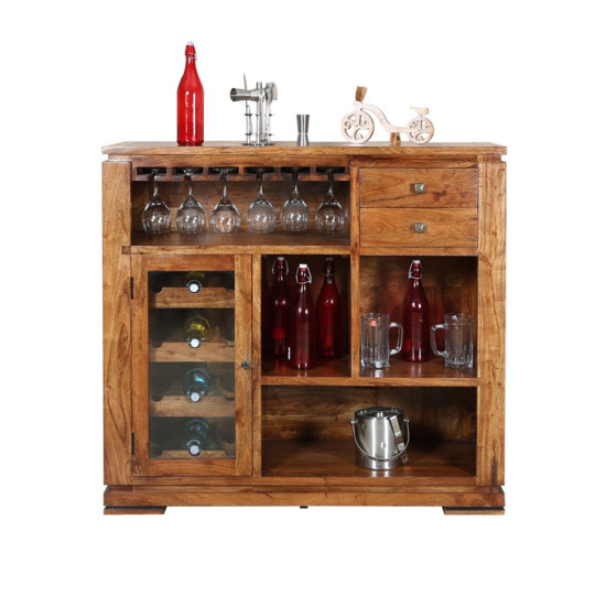 Storage Bar Cabinet (Honey Finish)