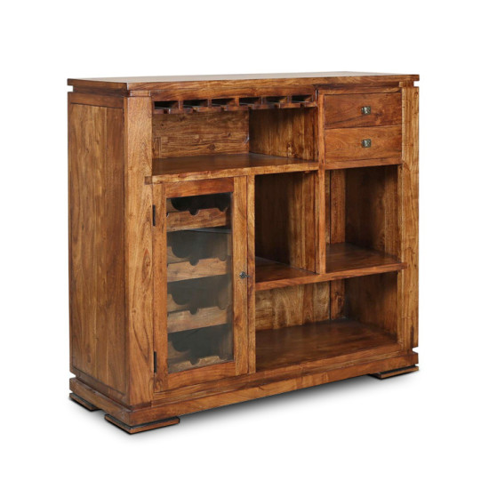 Storage Bar Cabinet (Honey Finish)