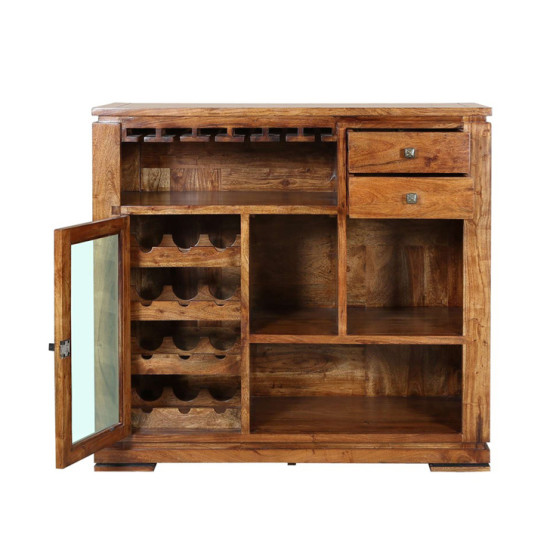 Storage Bar Cabinet (Honey Finish)