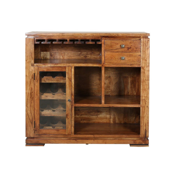 Storage Bar Cabinet (Honey Finish)
