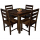 Angel's Four Seater Sheesham Wood Dining Set (Walnut Finish)