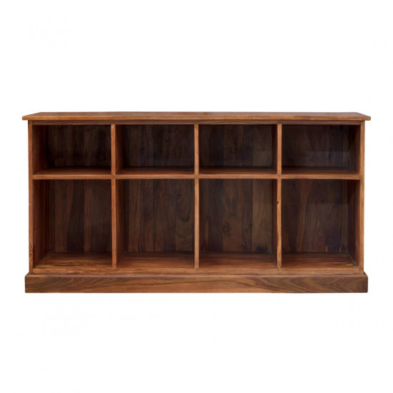 Angel Furniture Solid Sheesham Wood Space Saver Large Bookshelf | Sideboard (Standard, Honey Finish)