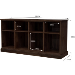 Angel Furniture Solid Sheesham Wood Space Saver Large Bookshelf | Sideboard (Standard, Walnut Finish)