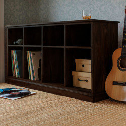 Angel Furniture Solid Sheesham Wood Space Saver Large Bookshelf | Sideboard (Standard, Walnut Finish)