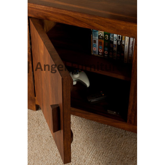 Angel Furniture Wide Screen Solid Sheesham Wood TV Unit | Entertainment Unit