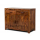 Angel Furniture Solid Sheesham Wood Two Drawer Storage Cabinet Teak Finish