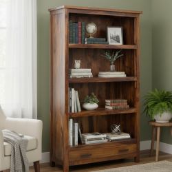 Odesa Bookshelf Large Full-Size Honey Finish