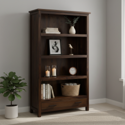 Odesa Bookshelf Large Full-Size Walnut Finish