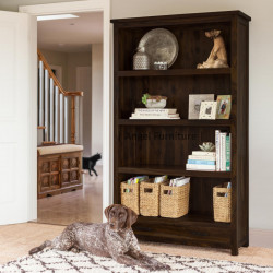 Angel's Solid Sheesham Wood Bookshelf Large with Two Drawer (Full Size, Walnut Finish)