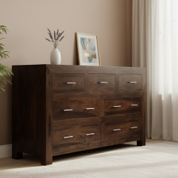 Cuba Sheesham Wood Chest of Drawer Walnut