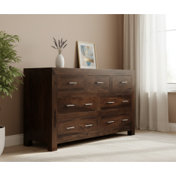 Cuba Sheesham Wood Chest of Drawer Walnut