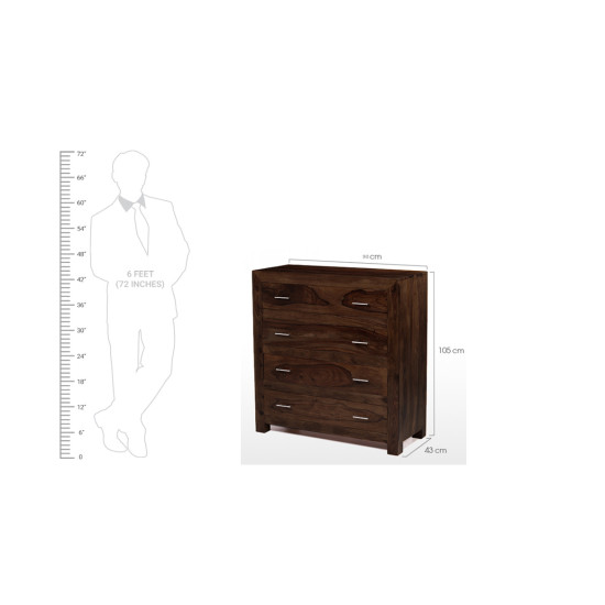 Cuba Chester of 4 Drawer Walnut Cuba Chester of 4 Drawer Walnut