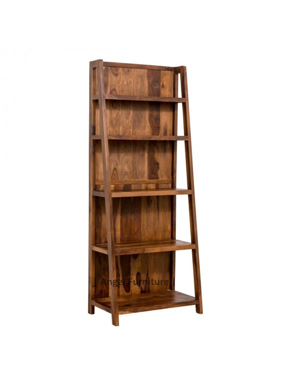 Angel's Solid Sheesham Wood Vertical Ladder Bookshelf Large (Standard