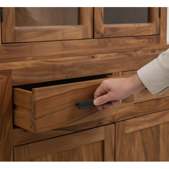 Atlanta Crockery Cabinet | Kitchen Cabinet  (Honey Finish)