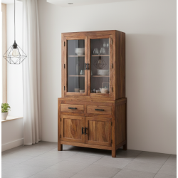 Atlanta Crockery Cabinet | Kitchen Cabinet  (Honey Finish)