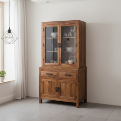 Atlanta Crockery Cabinet | Kitchen Cabinet  (Honey Finish)
