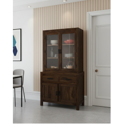 Atlanta Crockery Cabinet | Kitchen Cabinet (Walnut Finish)