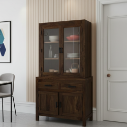 Atlanta Crockery Cabinet | Kitchen Cabinet (Walnut Finish)