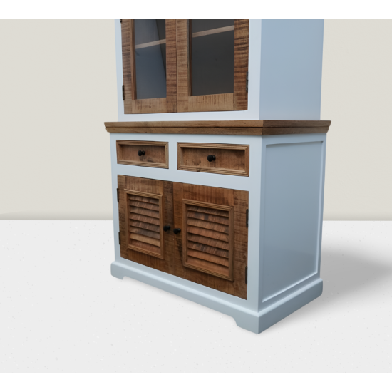 White Mango Wood Kitchen Cabinet with Natural Finish