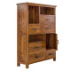 Angel Furniture Solid Sheesham Wood Vertical Storage Cabinet Large (Standard, Honey Finish)