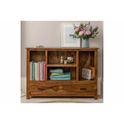 Angel Furniture Solid Sheesham Wood Space Saver Symmetric Bookcase (Standard, Honey Finish)