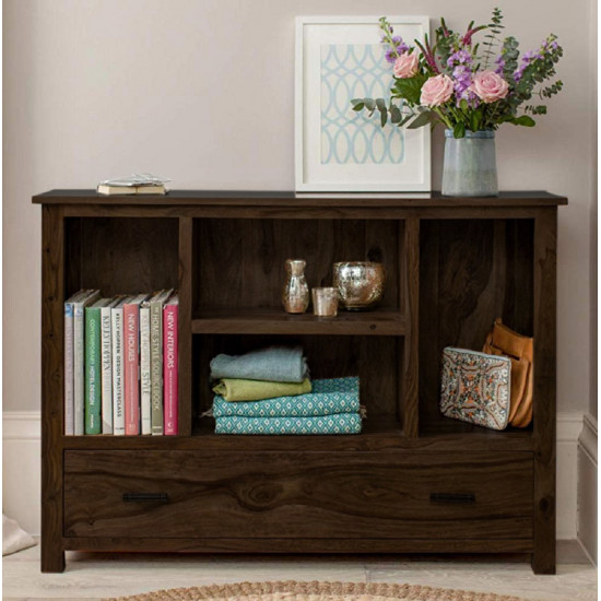 Angel Furniture Solid Sheesham Wood Space Saver Symmetric Bookcase (Standard, Walnut Finish)