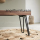 Angel Furniture Solid Sheesham Wood Two Seater Bench with Hairpin Strong Metallic Legs
