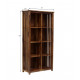 Angel Furniture Solid Sheesham Wood Large Vertical Bookshelf Strip Design (Standard, Honey Finish)