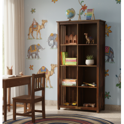 Large Vertical Bookshelf Strip Design (Standard, Walnut Finish)