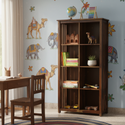 Large Vertical Bookshelf Strip Design (Standard, Walnut Finish)