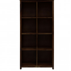 Angel Furniture Solid Sheesham Wood Large Vertical Bookshelf Strip Design (Standard, Walnut Finish)