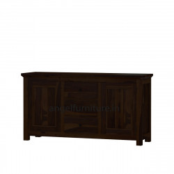 Angel Furniture Solid Sheesham Wood Large Side Board with Three Drawer (Standard, Walnut Finish)